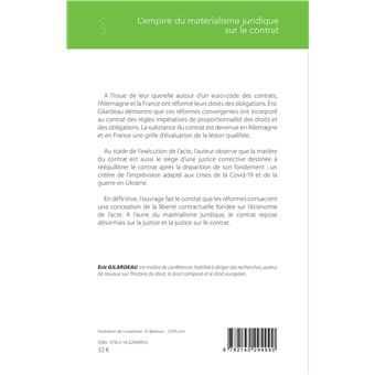 L'empire du matérialisme juridique sur le contrat