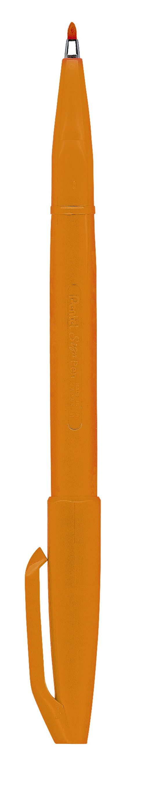 Pentel S520 Sign Pen Stylo feutre &agrave; pointe fibre fine acrylique Orange