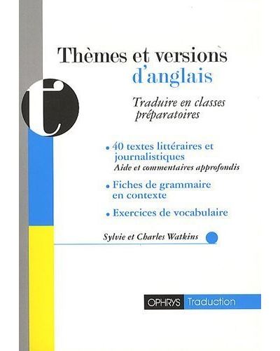 Thèmes et versions d'anglais - Sylvie Watkins - broché