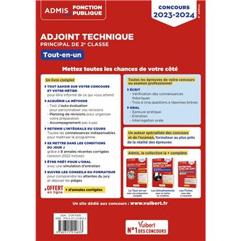 Concours Adjoint technique principal de 2e classe - Catégorie C - Tout-en-un - Annales 2022 incluses