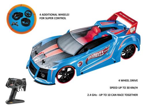 HBL43 Hot Wheels RC voiture télécommandée Batmobile échelle 1:64 compatible avec les circuits et pistes orange jouet pour enfant dès 5 ans 