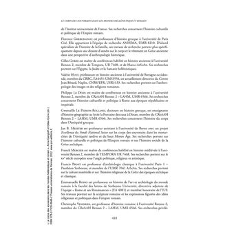 Le corps des souverains dans les mondes hellénistique et romain