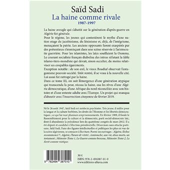 La haine comme rivale