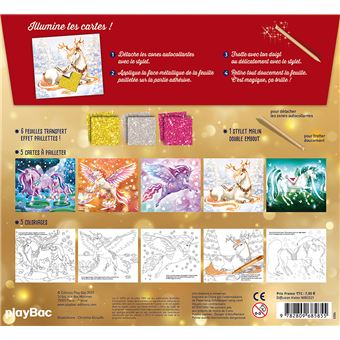 Licornes de rêve - Cartes à pailleter Magie de Noël