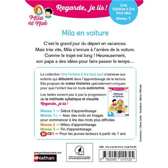 Regarde je lis ! Une histoire à lire tout seul - Mila en voiture Niv1