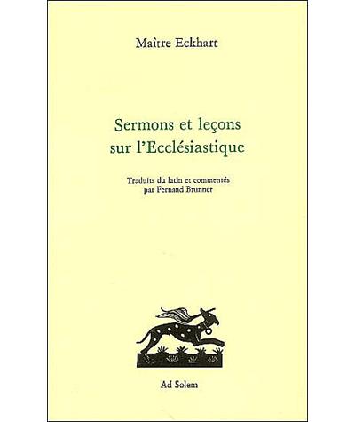 Sermons Et Lecons Sur L Ecclesiastique Broche Johannes Maitre Eckhart Achat Livre Fnac