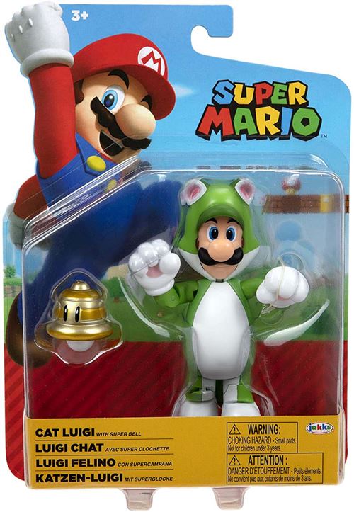 Figurine Super Mario Chat Luigi Avec Super Clochette