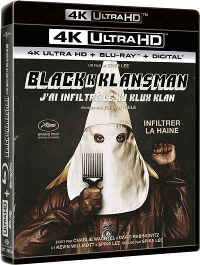 BlacKkKlansman : J'ai infiltré le Ku Klux Klan Blu-ray 4K Ultra HD