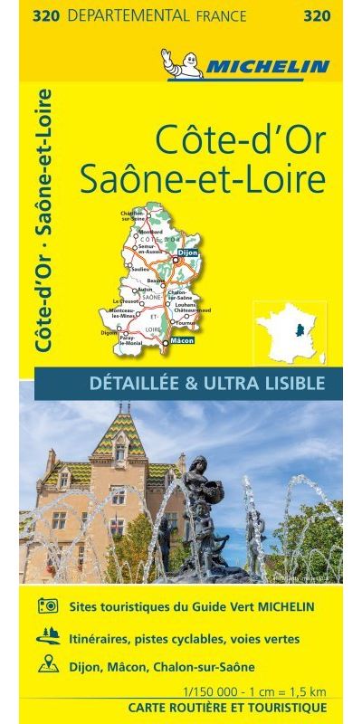 Carte Départemental Michelin Côte-d'Or, Saône-et-Loire - Collectif Michelin - broché