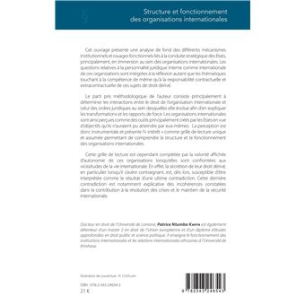 Structure et fonctionnement des organisations internationales