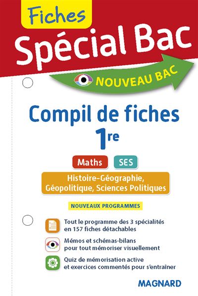 Spécial Bac Compil de Fiches SES, Maths, Histoire-Géo, Géopolitique, Sciences