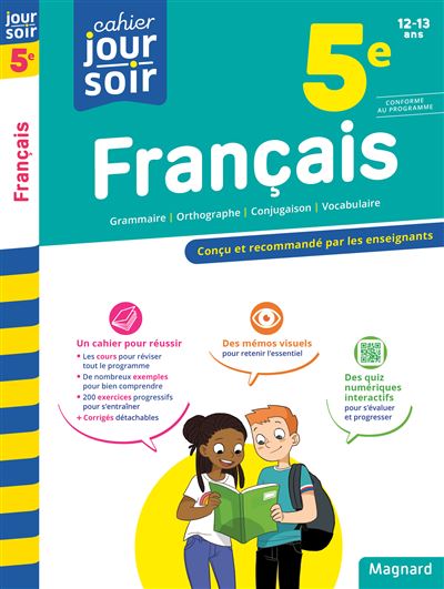 Cahier du Jour Cahier du Soir Français 5ème Cycle 4 Workbook