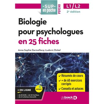 Biologie pour psychologues en 25 fiches - Licence 1 et 2