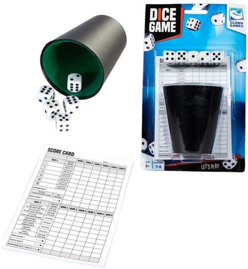 Jeux De D'ambiance Yahtzee Jeu de dés + bloc de score  Clown Games