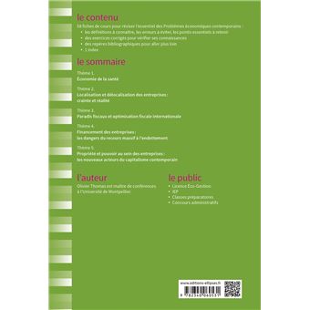 Fiches de Problèmes économiques contemporains