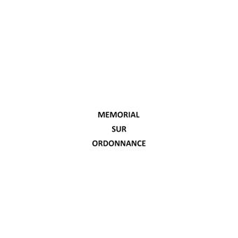 Mémorial sur Ordonnance