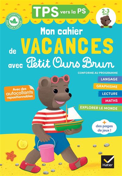 Cahier de vacances Petit Ours Brun 2022 TPS vers PS 2/3 ans - Florence Doutremepuich - broché