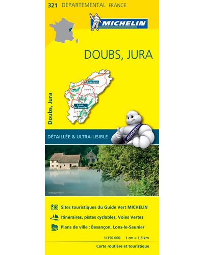 Carte Départemental Michelin Doubs, Jura -  Collectif Michelin - broché