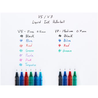 Stylo Roller Encre liquide Pilot HiTecpoint V7 Vert pointe moyenne