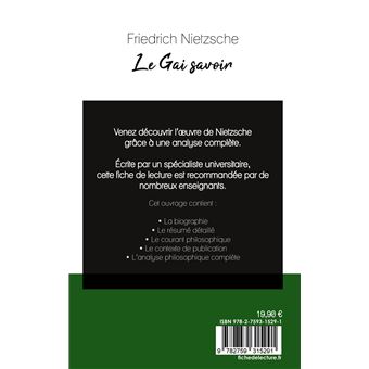 Le Gai savoir de Nietzsche (fiche de lecture et analyse complète de l'oeuvre)