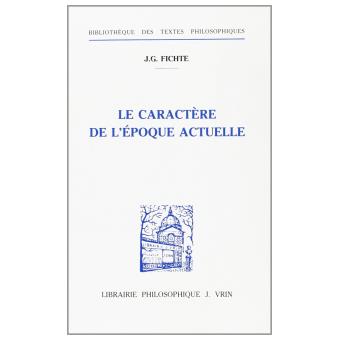 Le caractère de l'époque actuelle