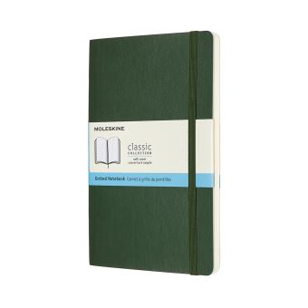 Carnet classique grand format Moleskine à pages blanches couverture rigide Vert