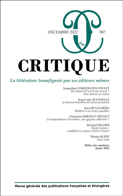 Critique 907 -  Collectif - broché