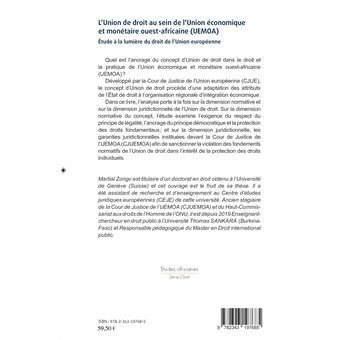 L'Union de droit au sein de l'Union économique et monétaire ouest-africaine (UEMOA)