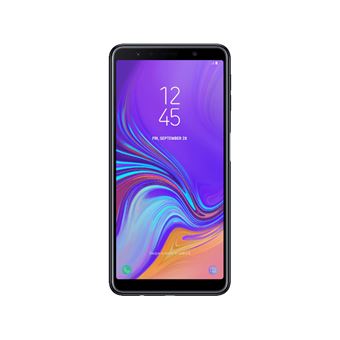 Houss Samsung Galaxy A7 2018 folio noir txturé rabat aimanté