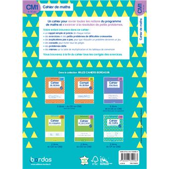 Les cahiers Bordas - Cahier de maths CM1