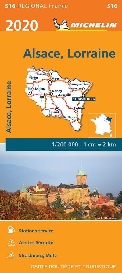 ALSACE, LORRAINE 10516 CARTE MICHELIN KAART 2020