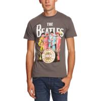 T-shirt Officiel The Beatles Sergeant Pepper - Homme - Gris, 100% Coton, Coupe Ample - Neuf Avec étiquettes