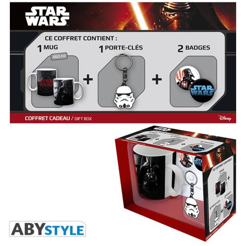 Pack Mug Star Wars Trooper et Vador Abystyle + Porte-clés Trooper + Badges
