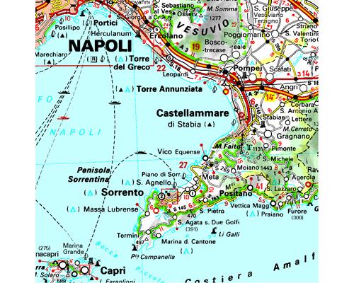 carte routière italie du sud