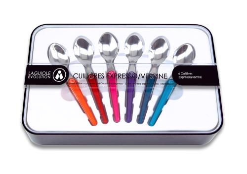 LAGUIOLE EVOLUTION ACIDULE 6 PCE EXPRESSO / GLASS CUP SPOONS