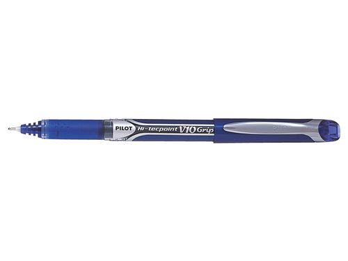 Stylo Roller Encre liquide Pilot HiTecpoint V10 Bleu pointe large