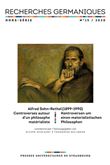 Recherches germaniques hors série n° 15/2020 - alfred sohn-rethel (1899-1990).