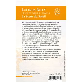 Les Sept Sœurs - Tome 6 - La Soeur du soleil (Les sept Soeurs - Tome 6) -  Lucinda Riley - Poche - Achat Livre