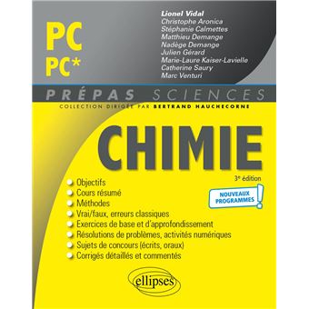 Chimie PC/PC* - Programme 2022