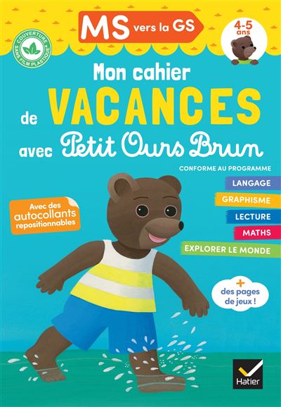 Cahier de vacances Petit Ours Brun 2022 MS vers GS 4/5 ans - Florence Doutremepuich - broché