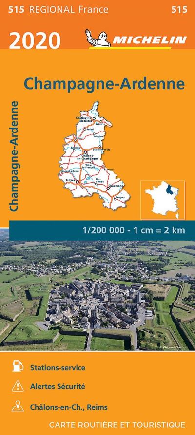 CHAMPAGNE-ARDENNE 10515 CARTE MICHELIN KAART 2020