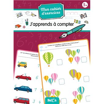 Mon cahier d'exercices (wipe and clean) - J'apprends à compter 5+