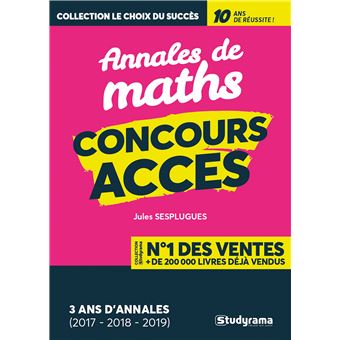 Concours Accès - Annales De Maths Annales Des Concours 2017-2018-2019 ...