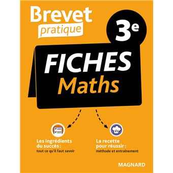 Brevet Pratique Fiches Maths 3e - Brevet 2023