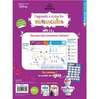 Disney - Reine des Neiges 2 - J'apprends à écrire les minuscules MS - GS (4-6  ans)