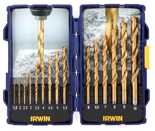 Set de 15 forets métaux Irwin HSS TITANIUM 1,5 à 10mm