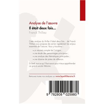 Il était deux fois... de Franck Thilliez (Analyse de l'oeuvre)