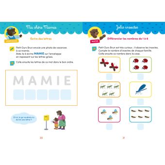 Cahier de vacances Petit Ours Brun 2022 PS vers MS 3/4 ans