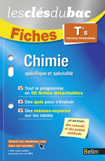 Fiches Chimie - Terminale S (spécifique - spécialité)