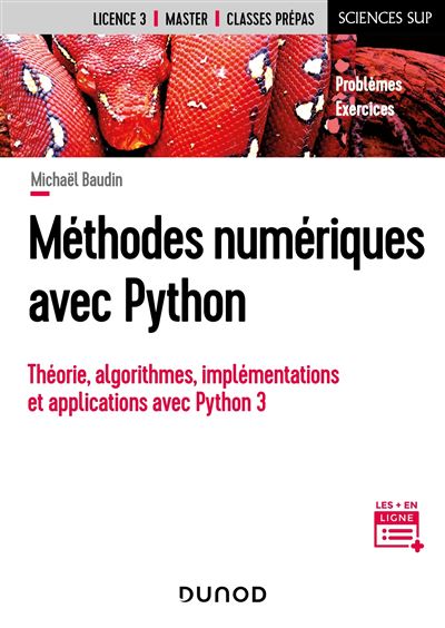 Méthodes numériques avec Python - Michaël Baudin - broché